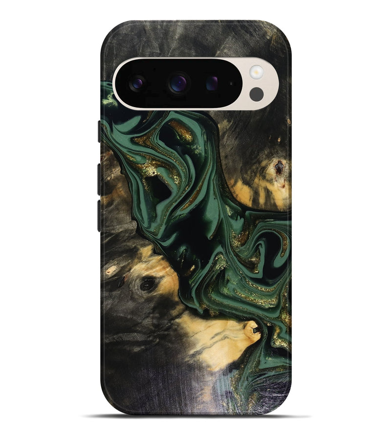 Pixel 10 Pro XL Wood Live Edge Phone Case - Ettie (Green, 816156)