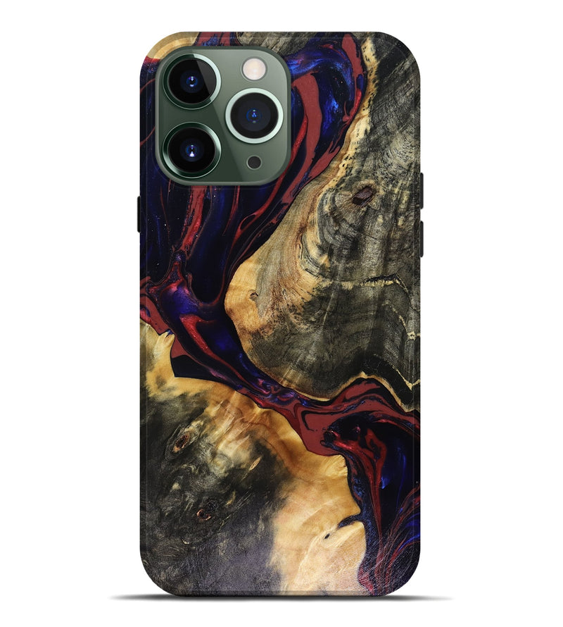 iPhone 13 Pro Max Wood Live Edge Phone Case - Tristen (Red, 816159)