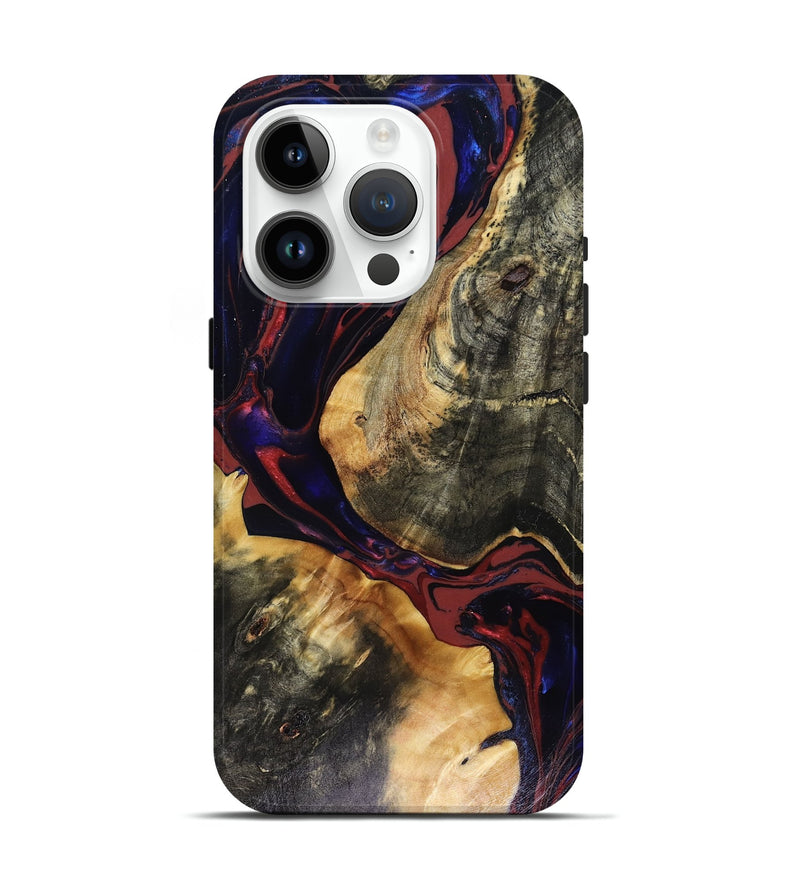 iPhone 15 Pro Wood Live Edge Phone Case - Tristen (Red, 816159)
