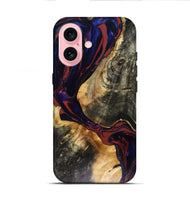 iPhone 16 Wood Live Edge Phone Case - Tristen (Red, 816159)