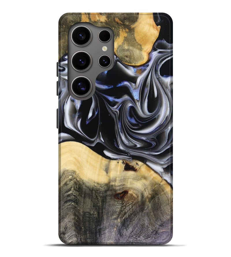 Galaxy S25 Ultra Wood Live Edge Phone Case - Orpha (Black & White, 816165)