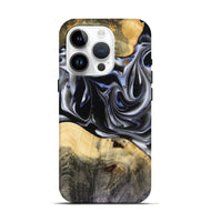 iPhone 15 Pro Wood Live Edge Phone Case - Orpha (Black & White, 816165)