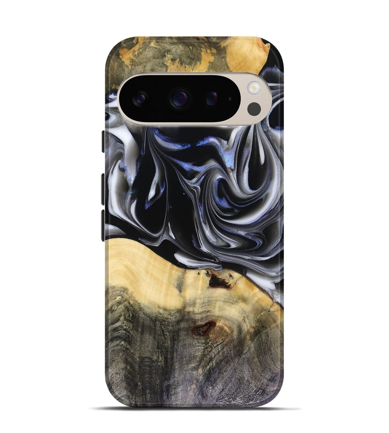 Pixel 9 Wood Live Edge Phone Case - Orpha (Black & White, 816165)