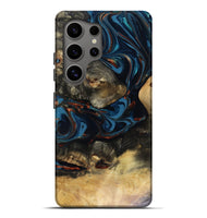 Galaxy S25 Ultra Wood Live Edge Phone Case - Durward (Teal & Gold, 816166)