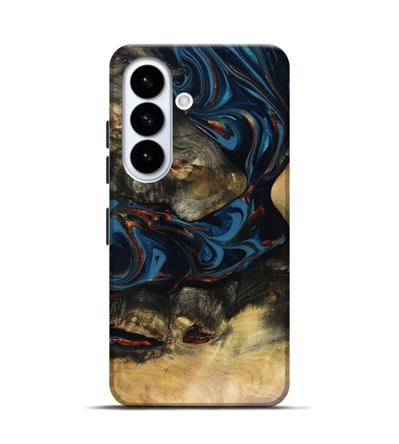 Galaxy S26 Wood Live Edge Phone Case - Durward (Teal & Gold, 816166)