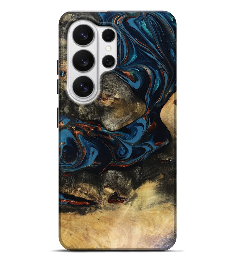 Galaxy S26 Ultra Wood Live Edge Phone Case - Durward (Teal & Gold, 816166)