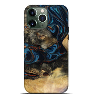 iPhone 13 Pro Max Wood Live Edge Phone Case - Durward (Teal & Gold, 816166)