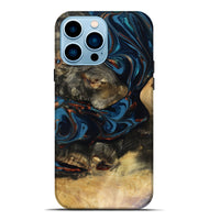 iPhone 14 Pro Max Wood Live Edge Phone Case - Durward (Teal & Gold, 816166)