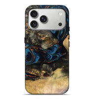 iPhone 17 Pro Max Wood Live Edge Phone Case - Durward (Teal & Gold, 816166)