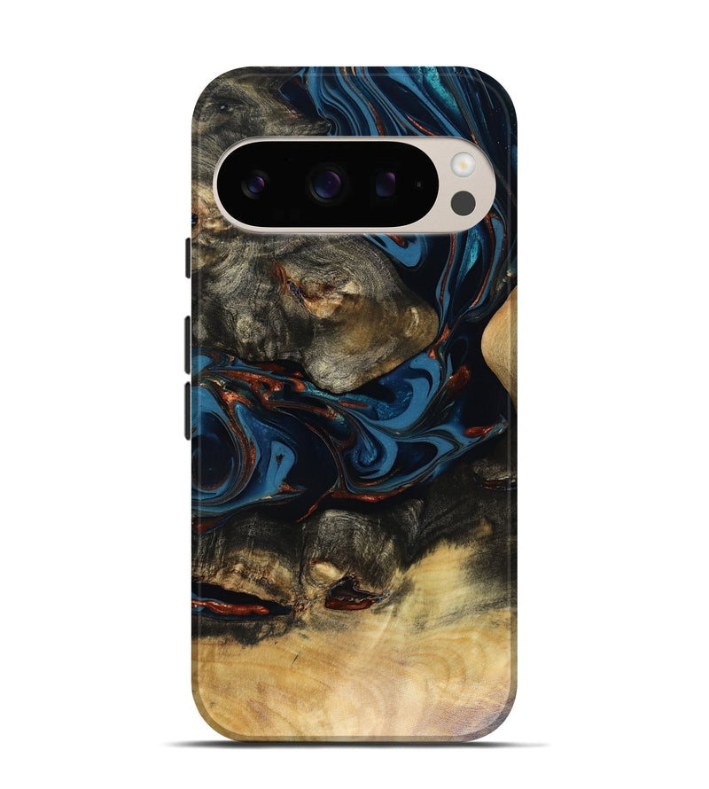Pixel 10 Wood Live Edge Phone Case - Durward (Teal & Gold, 816166)