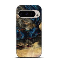 Pixel 9 Pro Wood Live Edge Phone Case - Durward (Teal & Gold, 816166)