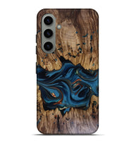 Galaxy S24 Plus Wood Live Edge Phone Case - Jalynn (Teal & Gold, 816167)