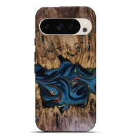 Pixel 9 Pro XL Wood Live Edge Phone Case - Jalynn (Teal & Gold, 816167)