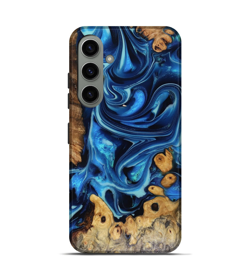 Galaxy S24 Wood Live Edge Phone Case - Larry (Blue, 816168)