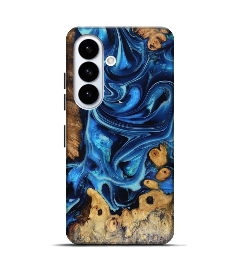 Galaxy S26 Wood Live Edge Phone Case - Larry (Blue, 816168)