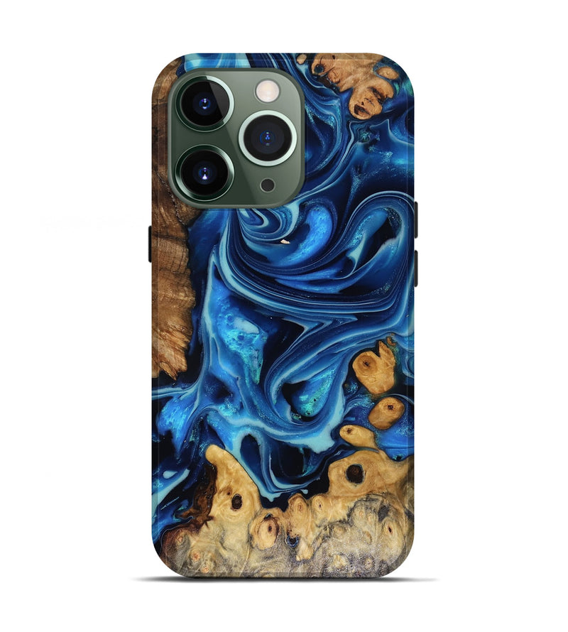 iPhone 13 Pro Wood Live Edge Phone Case - Larry (Blue, 816168)