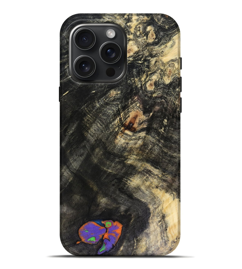 iPhone 16 Pro Max Wood Live Edge Phone Case - Larissa (Neon, 816240)