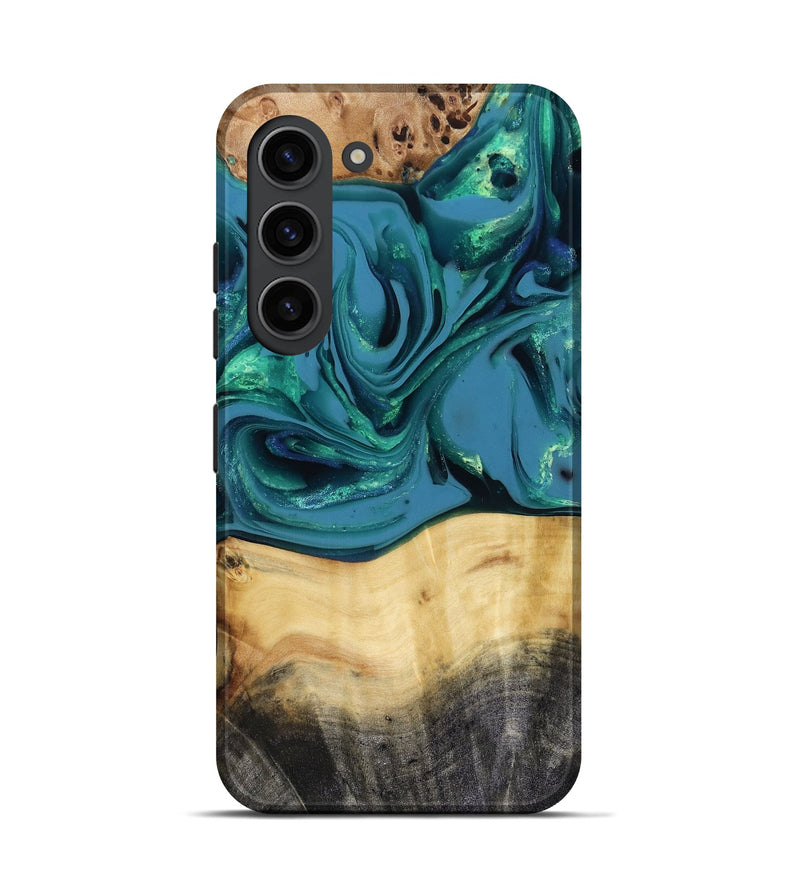 Galaxy S23 Wood Live Edge Phone Case - Katlynn (Green, 816249)