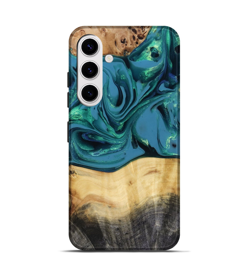 Galaxy S25 Wood Live Edge Phone Case - Katlynn (Green, 816249)