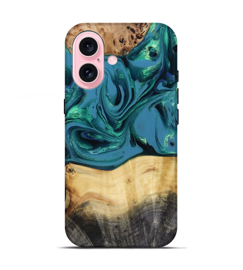 iPhone 17 Wood Live Edge Phone Case - Katlynn (Green, 816249)