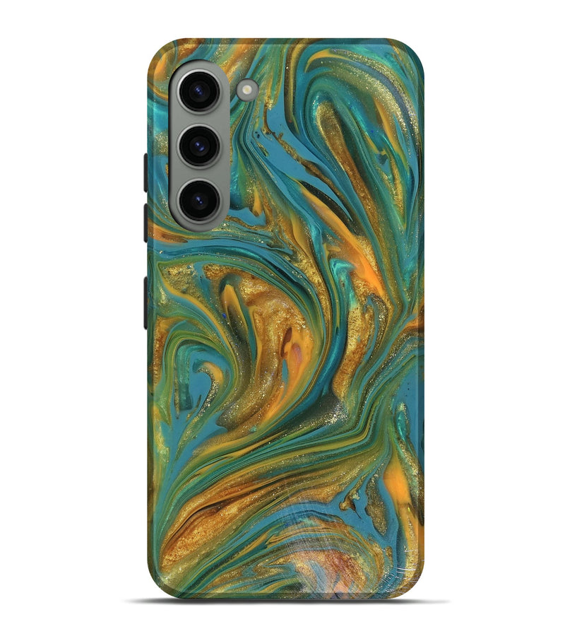 Galaxy S23 Plus ResinArt Live Edge Phone Case - Andy (Teal & Gold, 816250)