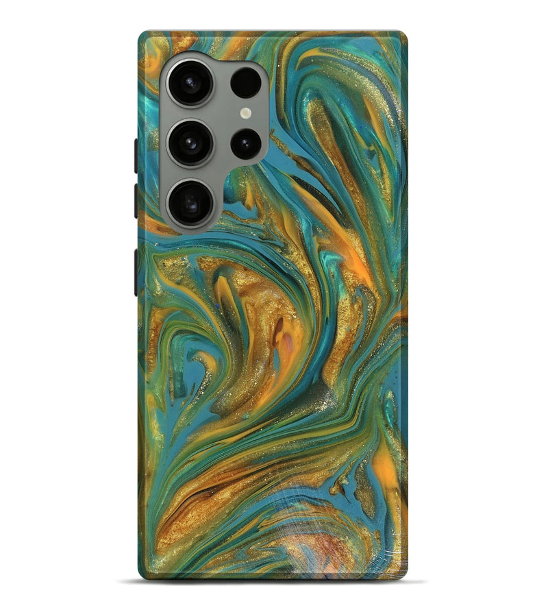 Galaxy S24 Ultra ResinArt Live Edge Phone Case - Andy (Teal & Gold, 816250)