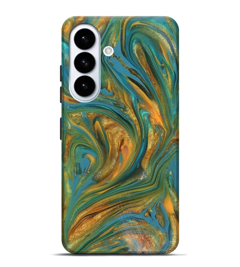 Galaxy S26 Plus ResinArt Live Edge Phone Case - Andy (Teal & Gold, 816250)