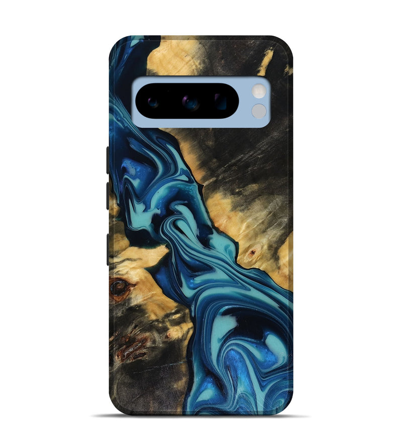 Pixel 8 Pro Wood Live Edge Phone Case - Docia (Blue, 816251)