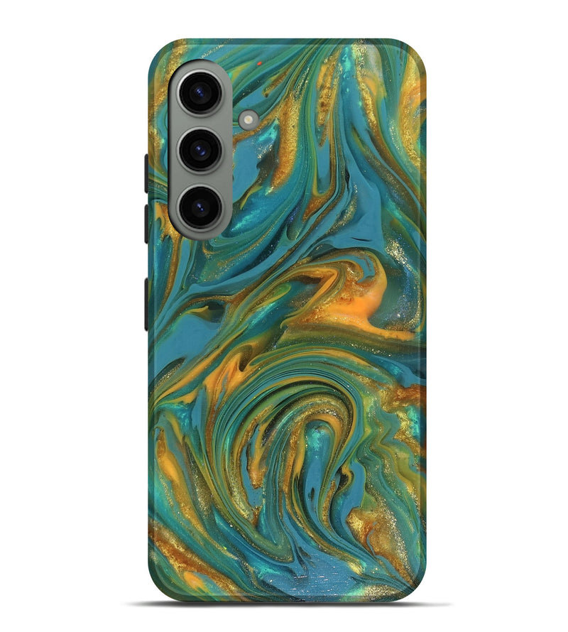 Galaxy S24 Plus ResinArt Live Edge Phone Case - Mitchel (Teal & Gold, 816258)