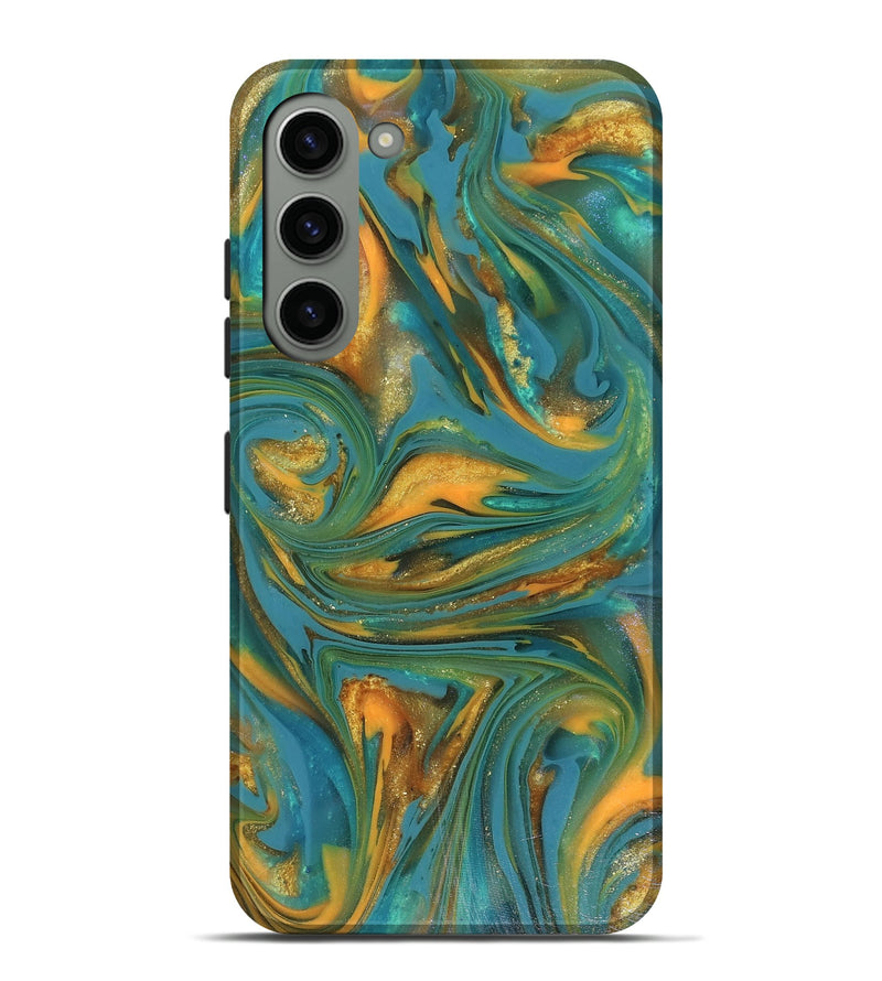 Galaxy S23 Plus ResinArt Live Edge Phone Case - Jaren (Teal & Gold, 816259)