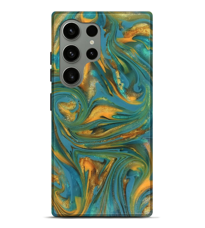 Galaxy S24 Ultra ResinArt Live Edge Phone Case - Jaren (Teal & Gold, 816259)
