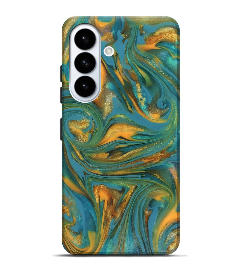 Galaxy S26 Plus ResinArt Live Edge Phone Case - Jaren (Teal & Gold, 816259)