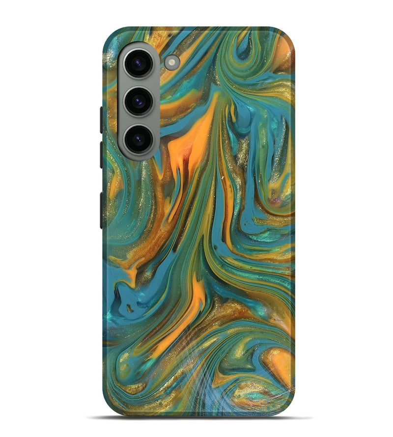 Galaxy S23 Plus ResinArt Live Edge Phone Case - Karley (Teal & Gold, 816260)