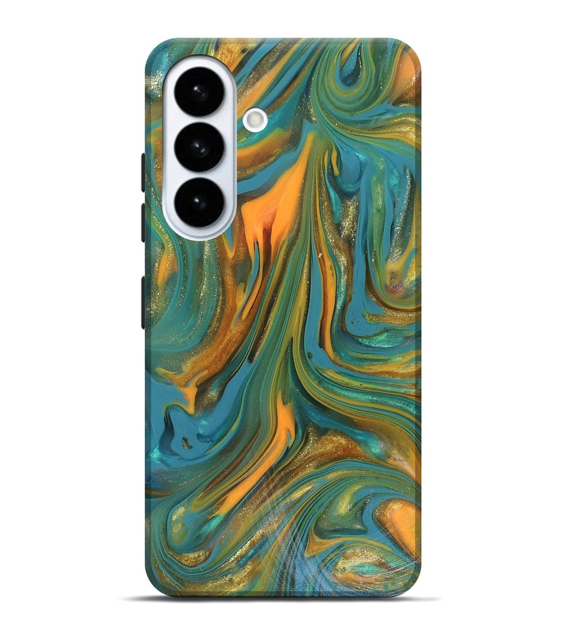 Galaxy S26 Plus ResinArt Live Edge Phone Case - Karley (Teal & Gold, 816260)