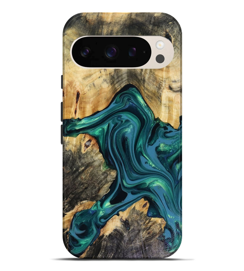Pixel 10 Pro XL Wood Live Edge Phone Case - Cortez (Green, 816261)