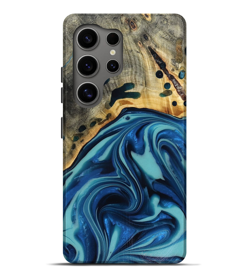 Galaxy S25 Ultra Wood Live Edge Phone Case - Opal (Blue, 816262)