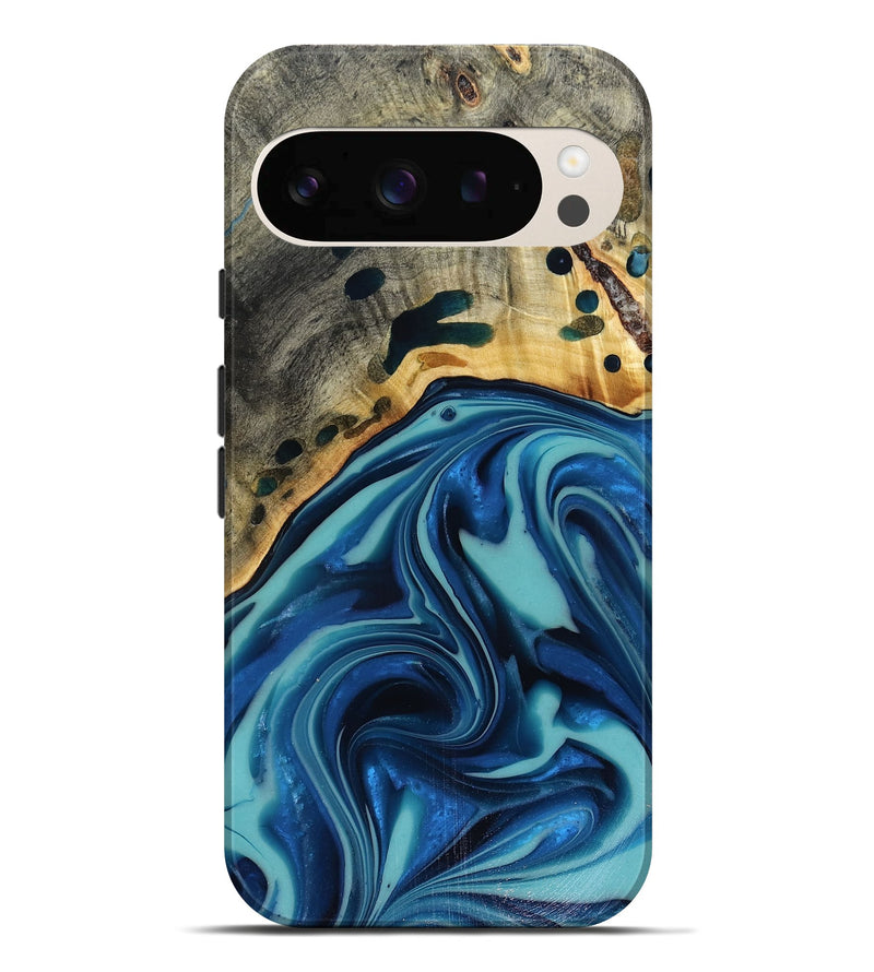 Pixel 10 Pro XL Wood Live Edge Phone Case - Opal (Blue, 816262)