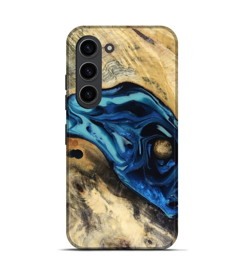 Galaxy S23 Wood Live Edge Phone Case - Hendrix (Blue, 816263)