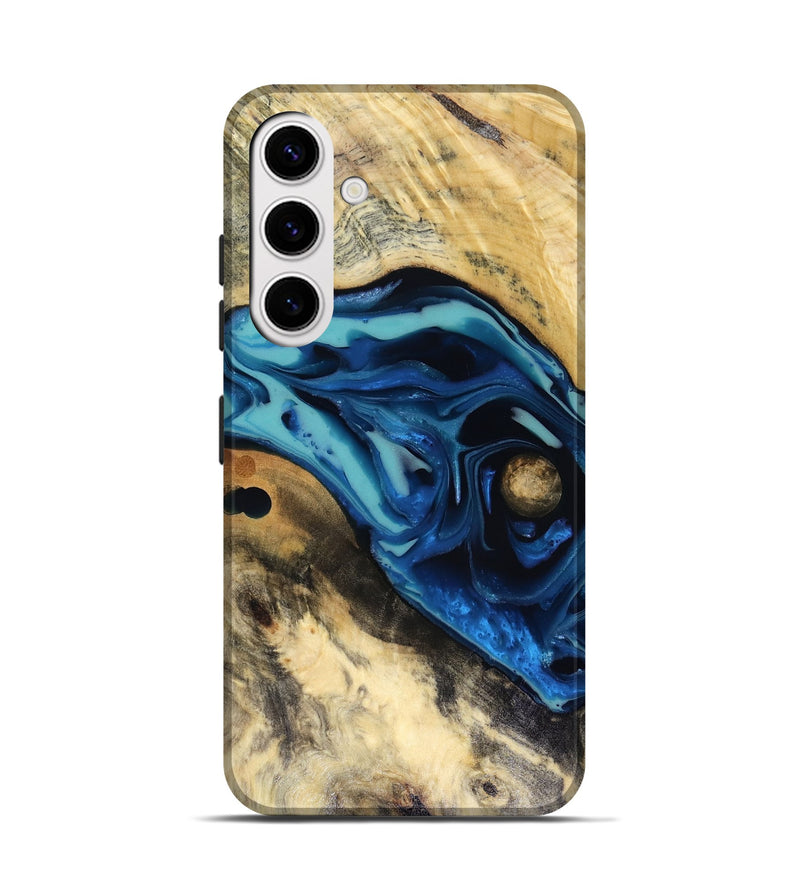 Galaxy S25 Wood Live Edge Phone Case - Hendrix (Blue, 816263)