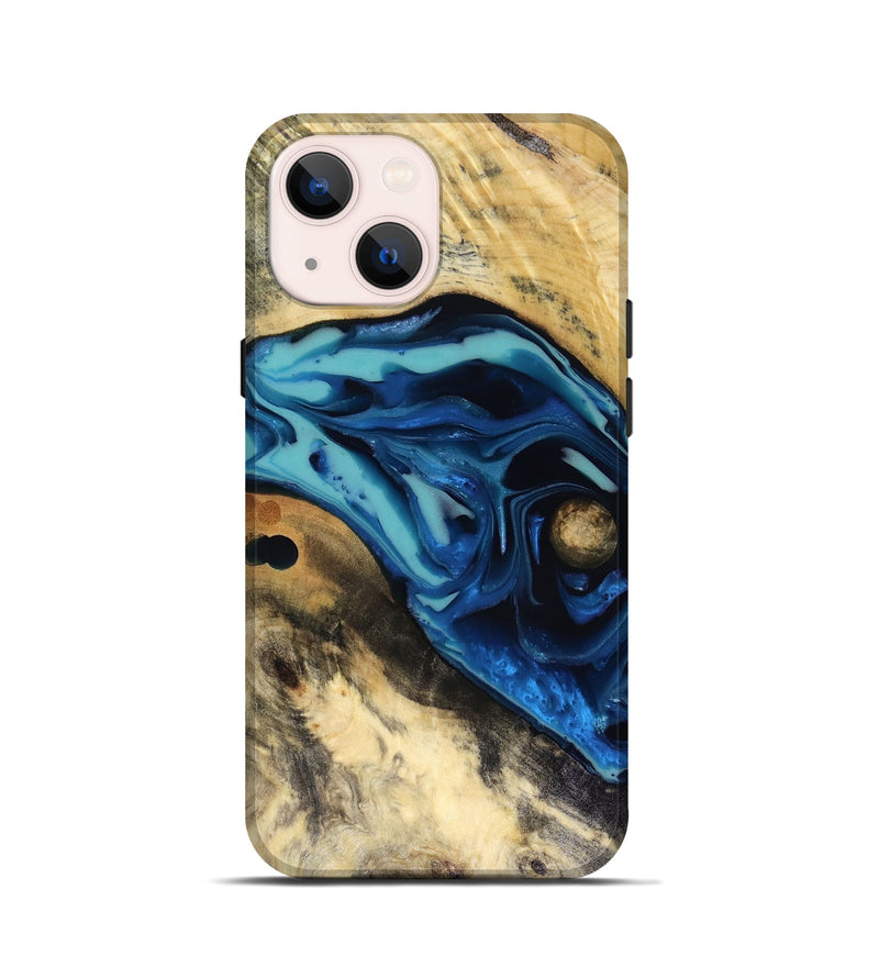 iPhone 13 mini Wood Live Edge Phone Case - Hendrix (Blue, 816263)
