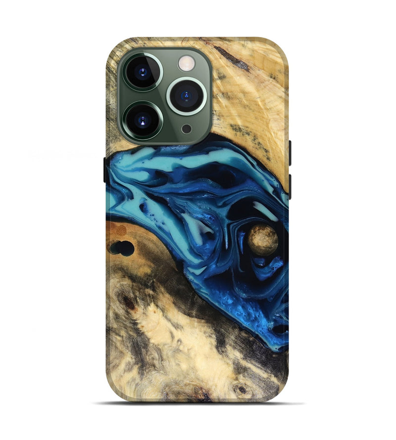 iPhone 13 Pro Wood Live Edge Phone Case - Hendrix (Blue, 816263)