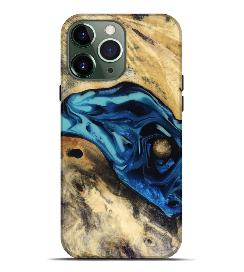 iPhone 13 Pro Max Wood Live Edge Phone Case - Hendrix (Blue, 816263)