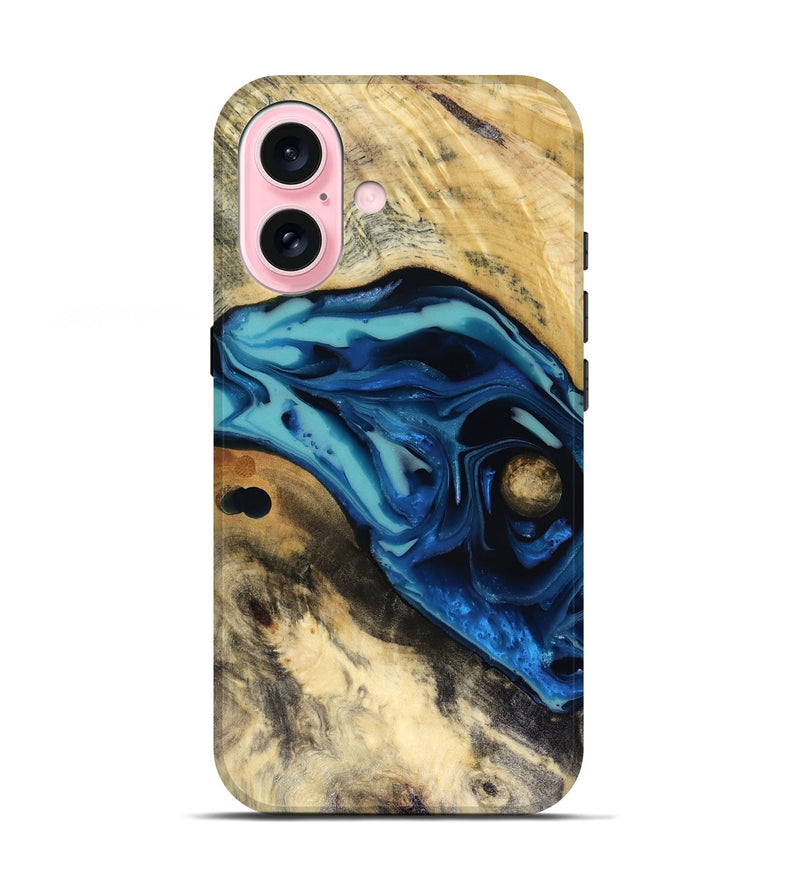 iPhone 17 Wood Live Edge Phone Case - Hendrix (Blue, 816263)