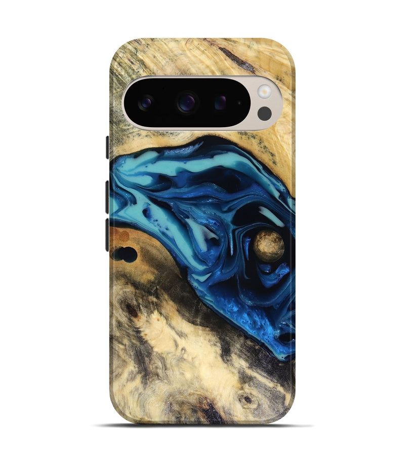 Pixel 9 Pro Wood Live Edge Phone Case - Hendrix (Blue, 816263)