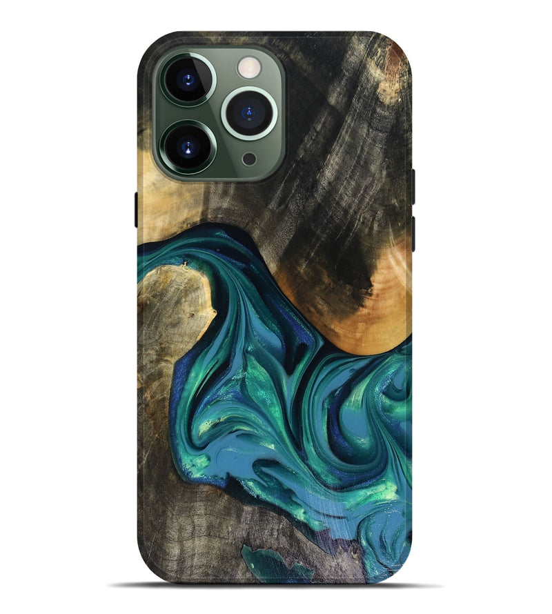 iPhone 13 Pro Max Wood Live Edge Phone Case - Cayden (Green, 816264)