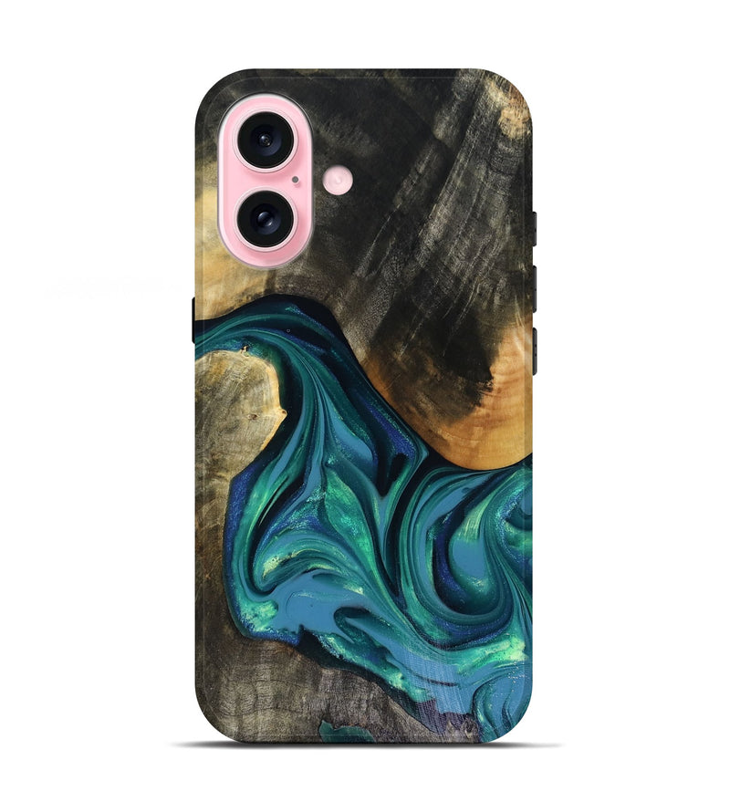 iPhone 17 Wood Live Edge Phone Case - Cayden (Green, 816264)