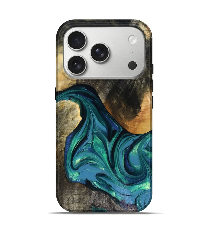 iPhone 17 Pro Wood Live Edge Phone Case - Cayden (Green, 816264)