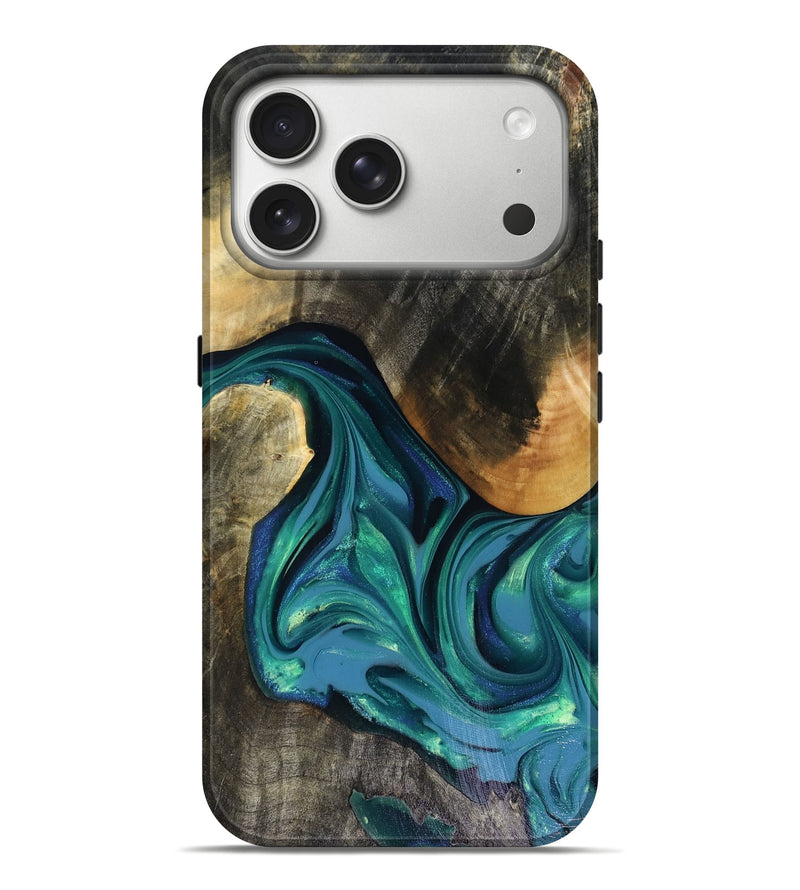 iPhone 17 Pro Max Wood Live Edge Phone Case - Cayden (Green, 816264)