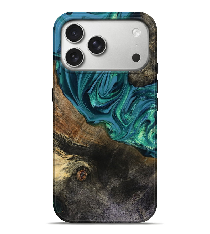 iPhone 17 Pro Max Wood Live Edge Phone Case - Lavon (Green, 816265)