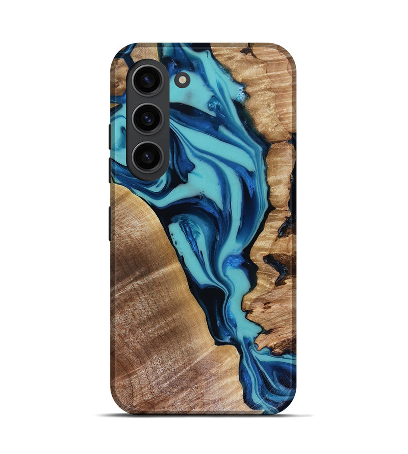Galaxy S23 Wood Live Edge Phone Case - Doretha (Blue, 816266)